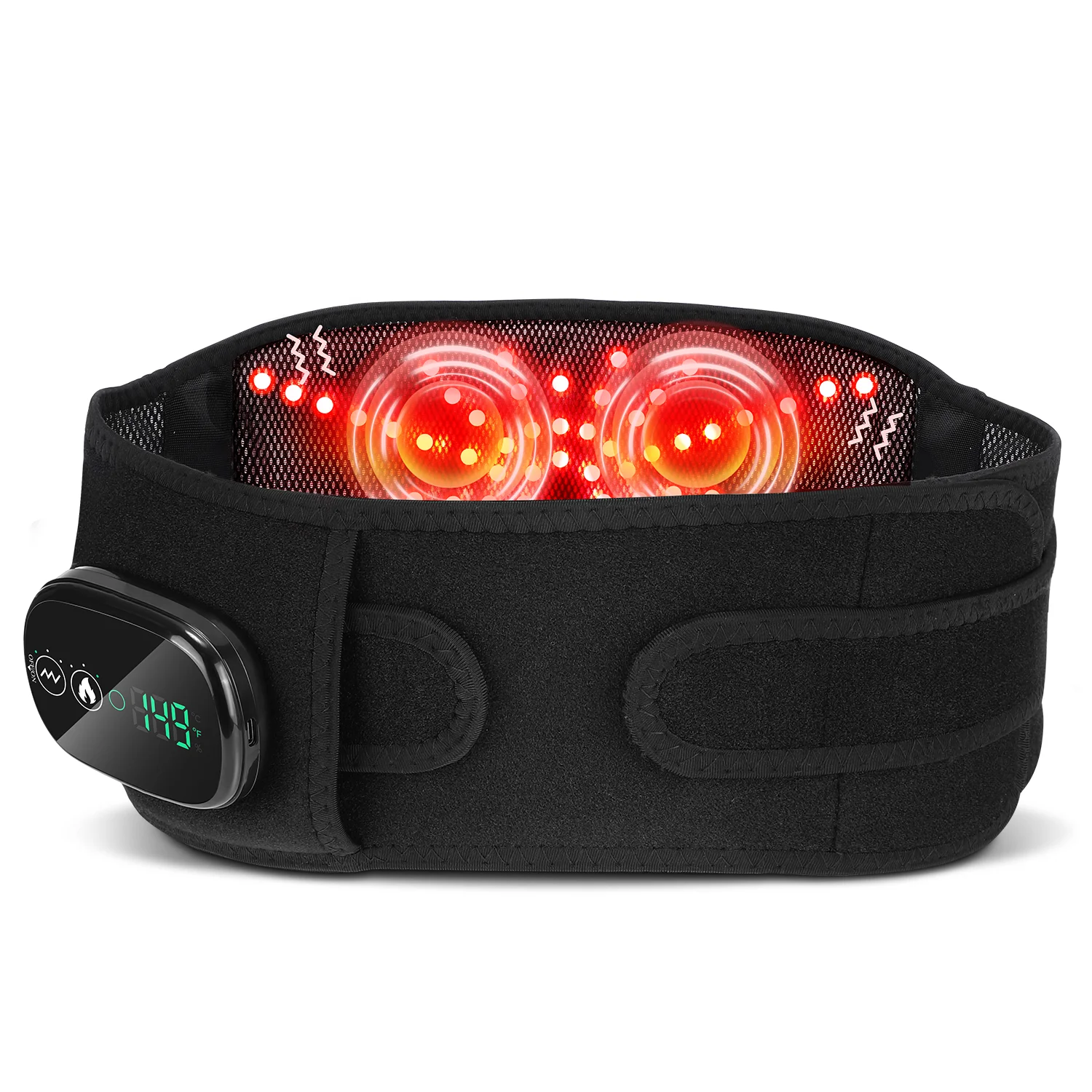 

Heating Vibration Waist Massage Belt Red Light Therapy Belt Spine Decompression Lumbar Support Brace Relax Muscle Waist Massager