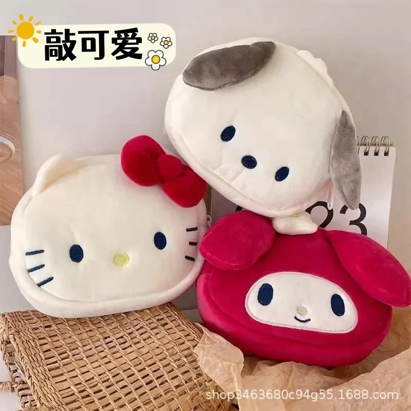 

Sanrio Hello Kitty Kawaii Purse Girl Cartoon Toys My Melody Pochacco Plush Wallet Lipstick Storage Bag Childrens Doll Coin Purse