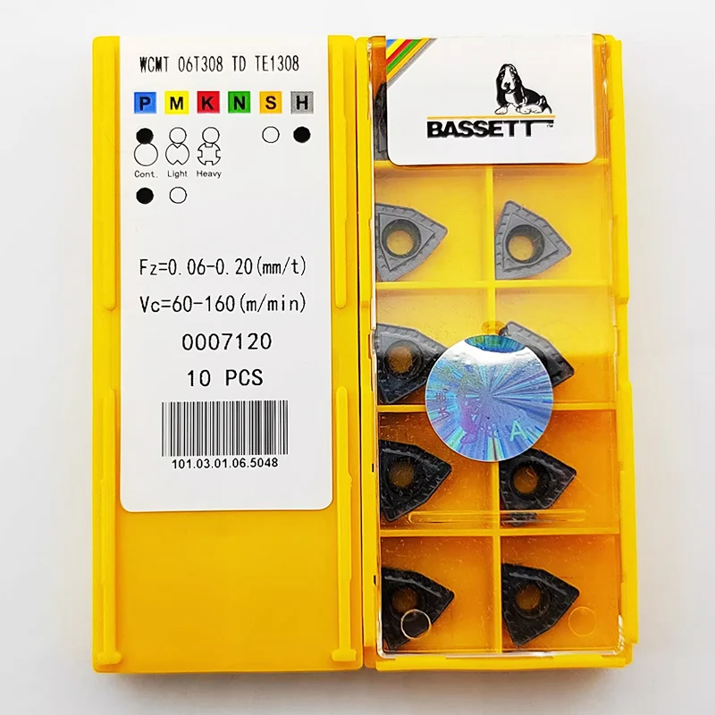 10pcs BASSETT WCMT WCMT030208 WCMT040208 WCMT050308 WCMT06T308 WCMT080412 TD TE1308 TE1328 CNC Tools Drilling Available Inserts