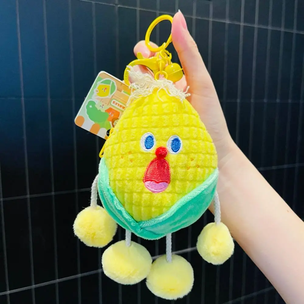 Scream Expression Vegetable Plush Coin Purse Cartoon Colorful Vegetable Plush Earphone Bag Soft Fun Plush Vegetable Corn Bag