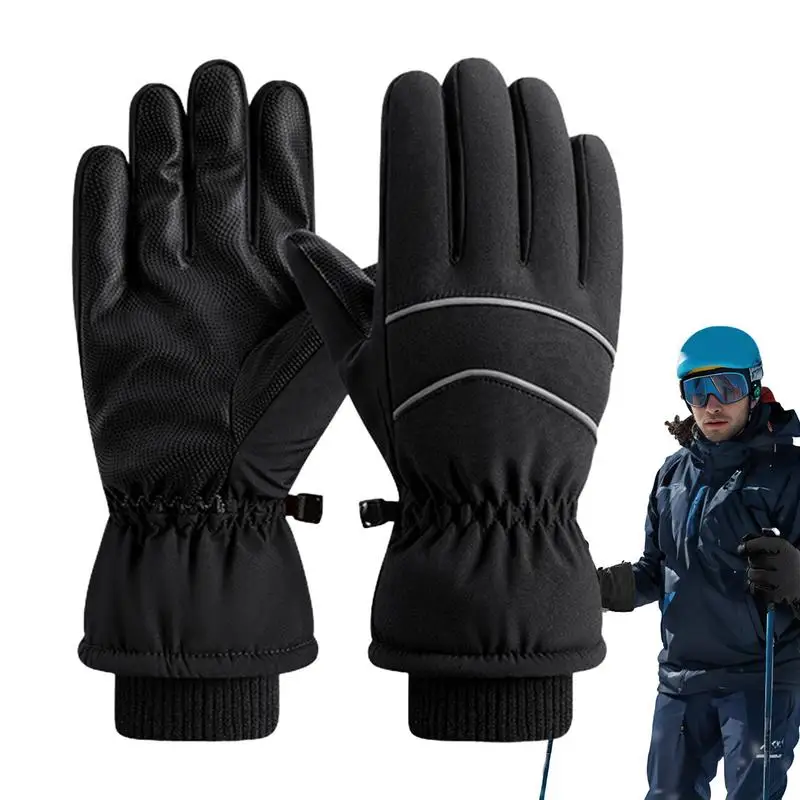 

Snowboarding Gloves Non-Slip Thickened Flexible Winter Gloves Adjustable Wear-Resistant Winter Supplies For Bicycles Bikes Ski C