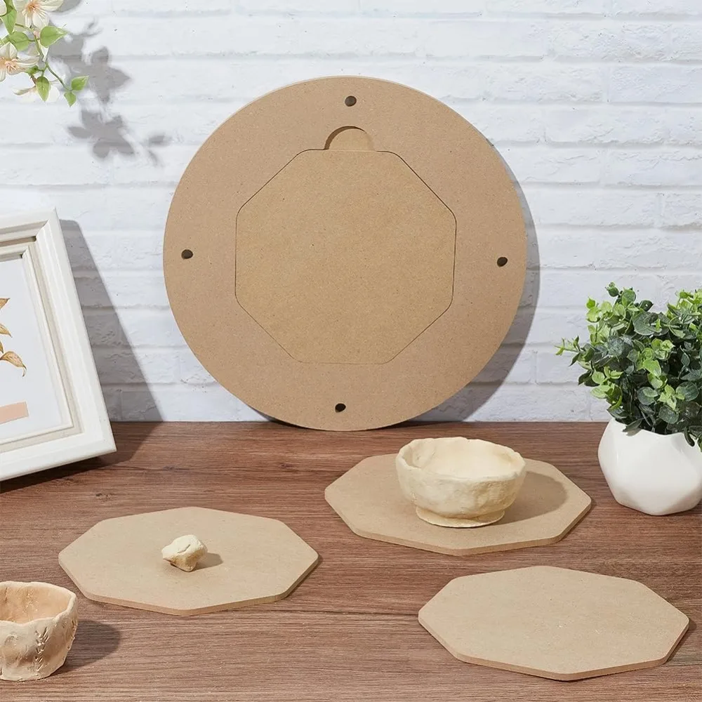 Inner Bat voor Aardewerk Wiel 12 "Ronde Draagbare Klei Wedging Board met 6 STKS 7.8" Hexagon Ronde Klei Gooien Vleermuizen maken kit