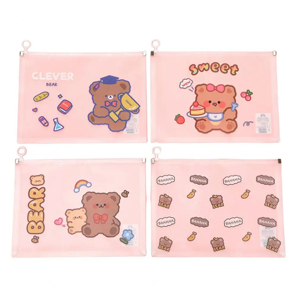 Datei Veranstalter Hohe Kapazität Multifunktionale Wasserdicht Transparent Visuelle Cartoon Tier Student A4 Zipper Tasche Schule Liefert