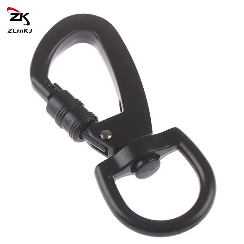 Multifunctional D-type Buckle Auto Locking Carabiner With Swivel Rotating Ring For Outdoor Keychain Pet Leash Hook