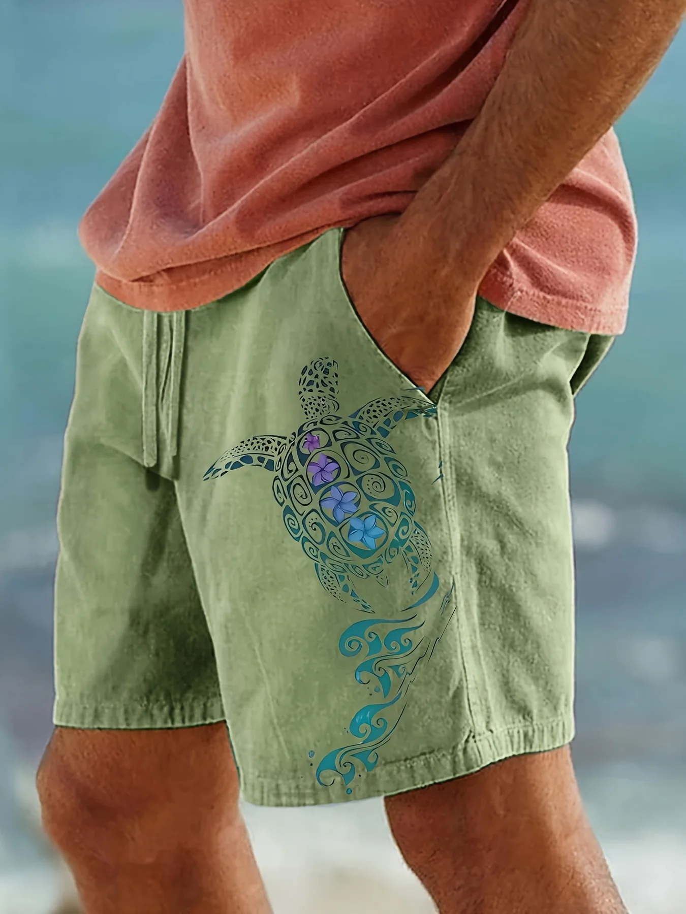 Sea Turtle 3D Print Beach Shorts Men's Casual Oversized Surfing Gym Sports Pants Swimsuits Holiday Board Trunks Kids Clothing