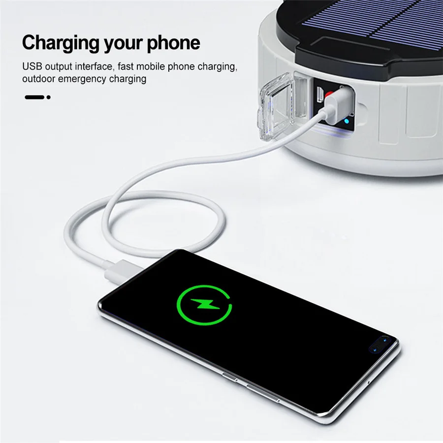 led-ソーラーキャンプライト-usb-充電-100-ワット超高輝度屋外防水リモコンテントランプ非常灯懐中電灯