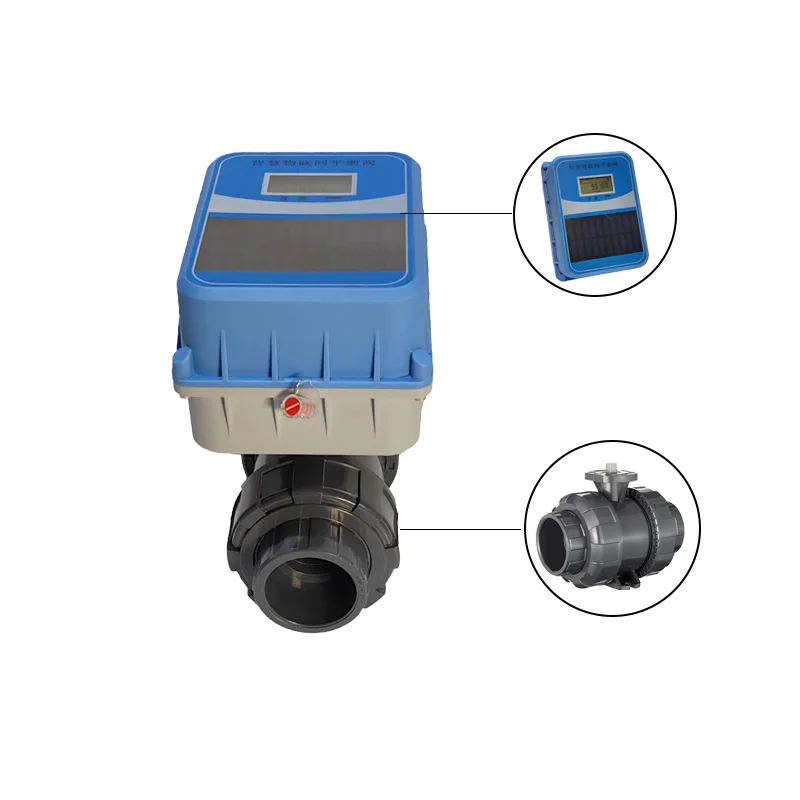 DN65 2way Normally Closed Irrigation Water Valve Solar Powered Electric Smart Flow Control 4G Remote OEM PVC