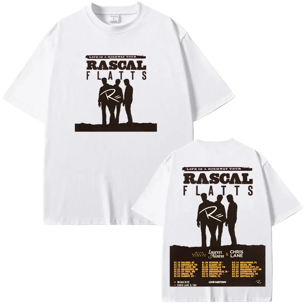 

Rascal Flatts Life Is A Highway Tour T-Shirt new 2026 tour Tee-shirt Sleeve 100%cotton Gothic Tshirt Round Neck Summer Tees
