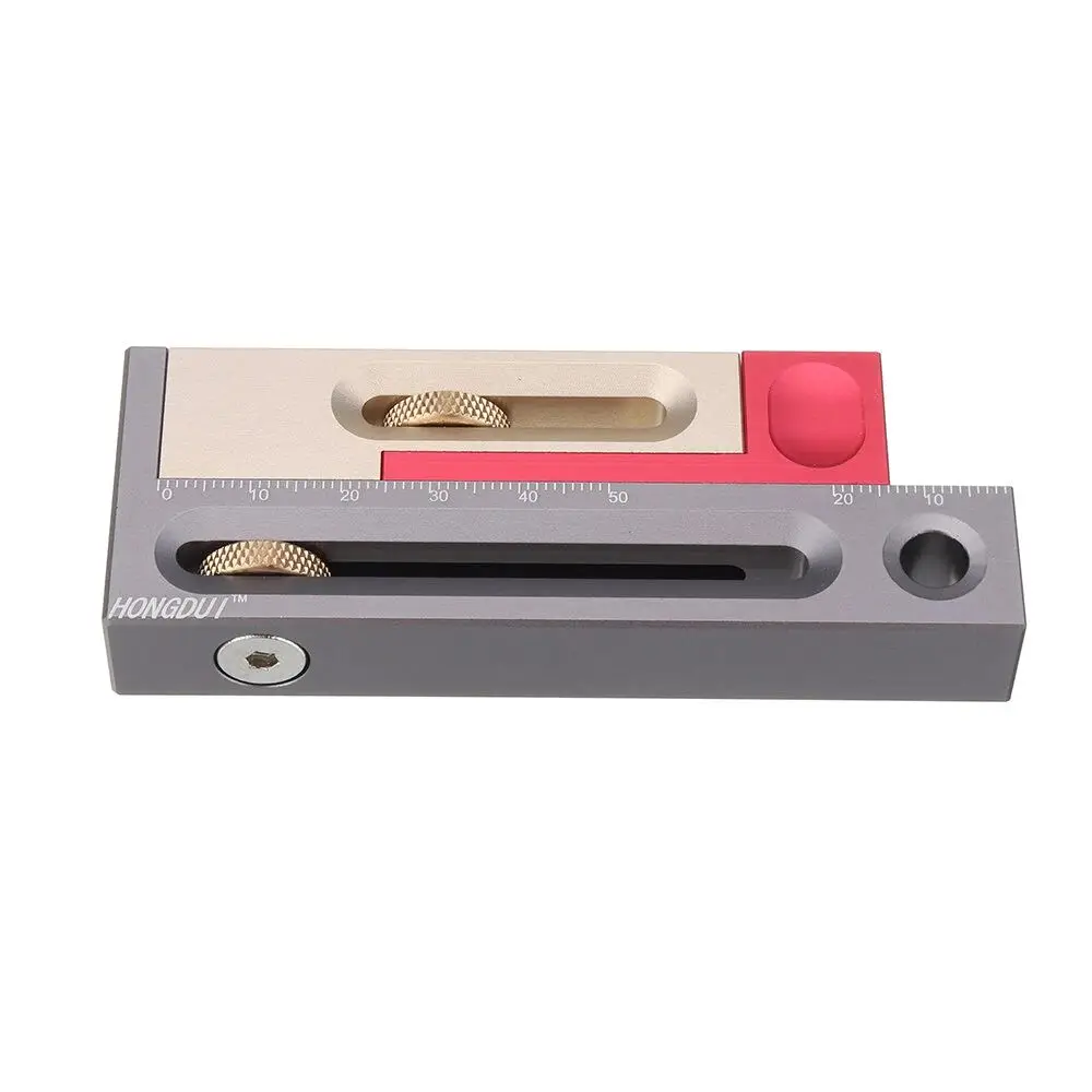 HONGDUI Kerfmaker Table Saw Slot Adjuster Mortise and Tenon Tool Woodworking Movable Measuring Block