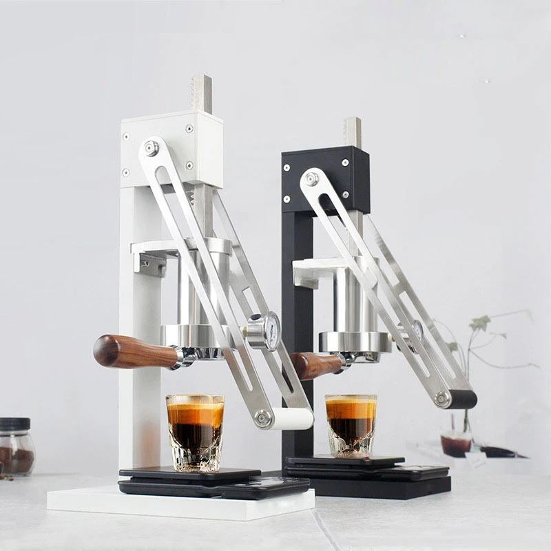 

Stainless Steel Wooden Base Lever Coffee Tamper And Distributor Cafe Tool For Espresso Best Macaron 51/53/58/58.35Mm