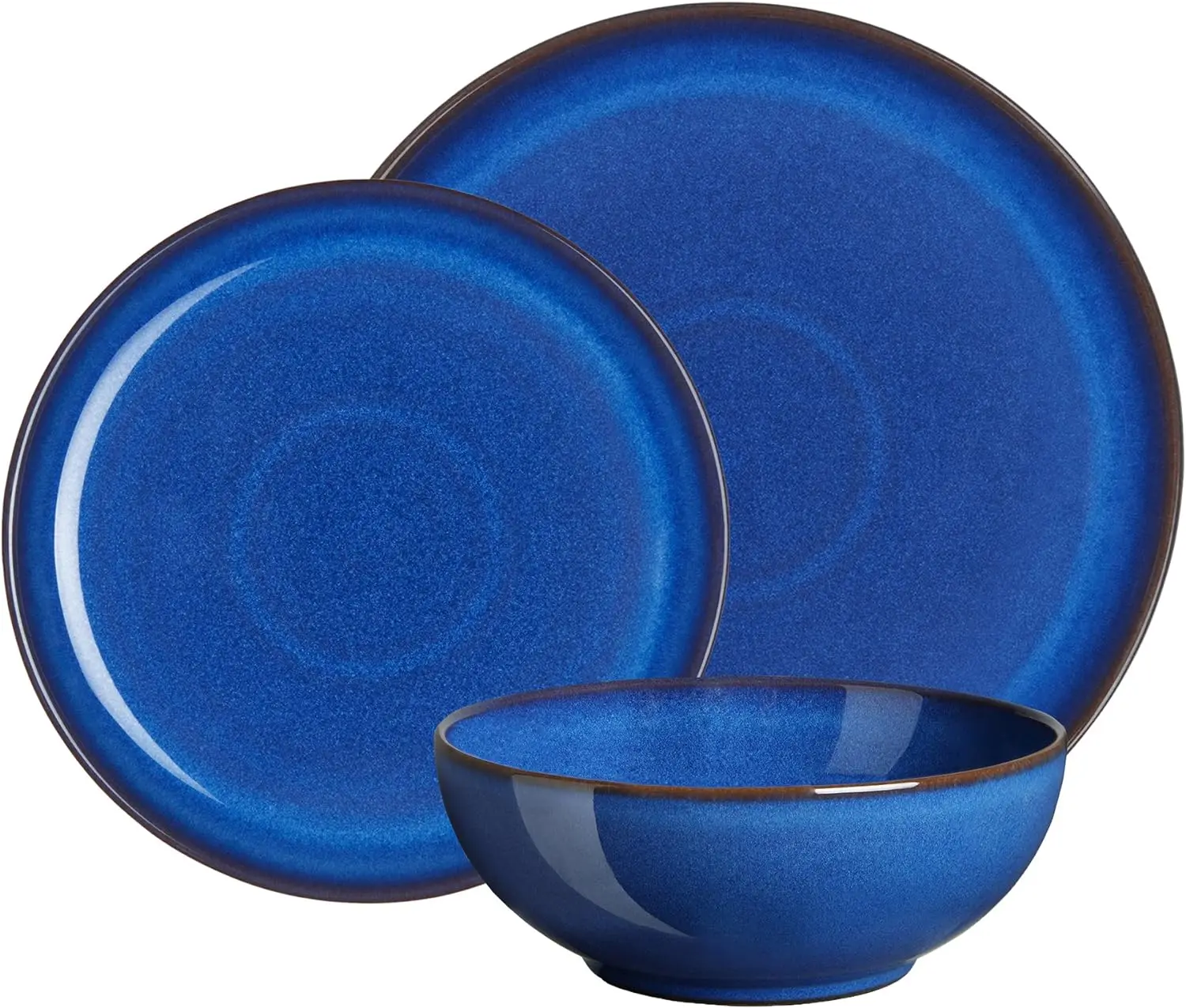 

Набор тарелок и мисок для завтрака из 12 предметов из керамики, синий цвет