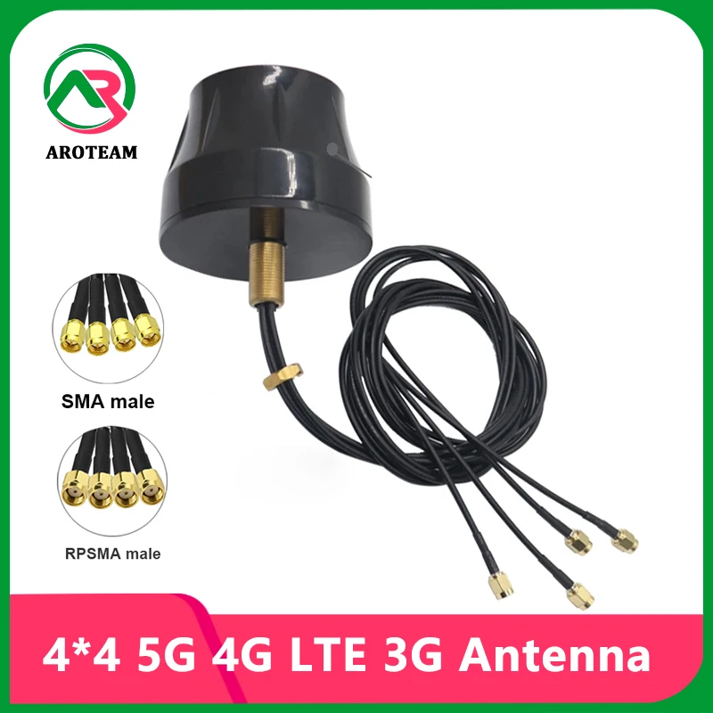 4*4pcs Cable Signal Enhance 5G 4G LTE 3G GSM Cabinet Antennas 600~6000Mhz Outdoor Waterproof 15dbi Omni External WiFi Aerial