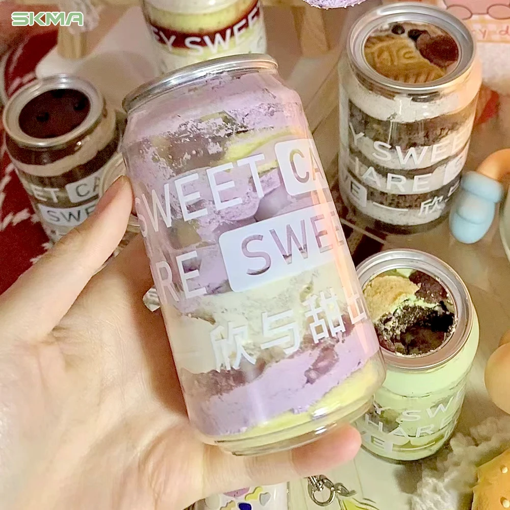 

Food Grade Customized Logo Soda Cake Clear Pop Cans 200ml 250ml 500ml Different Sizes Bubble Tea Plastic Pet Cans