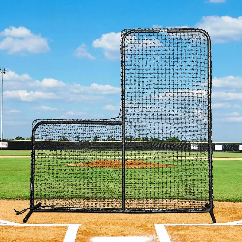 L-type barrier iron frame durability barrier L-type wheeled ball net portable including tote bag