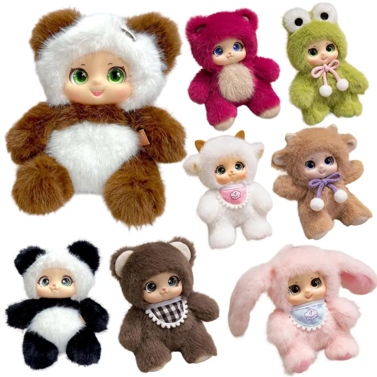 

18cm Kawaii Fragrant Soft Cute Animals Vinyl Face Plush Panda Toys Pendant Rabbit Bear Sheep Gift for Enthusiasts Kids Hang Bag