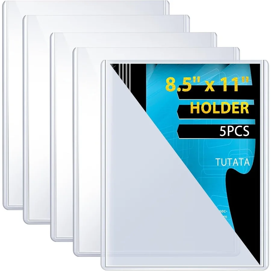 

5 PCS Page Protectors Heavy Duty 8.5×11 Top Loader Clear Document Holder Hard Plastic Sleeves with Film Protectors for Paper Po
