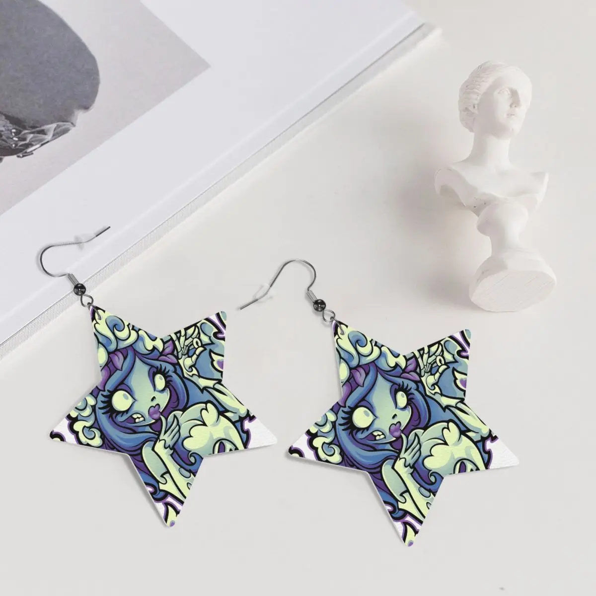 مخصص أنيمي فيلم C-Corpse العروس استرخى إسقاط أقراط الأقراط الجلدية للنساء موضة الحزن قصة حب للحزب #5