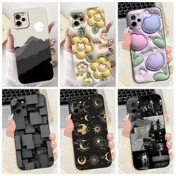 For Huawei nova Y61 Case Popular Flower Painted Square Silicone Soft Phone Cover For Huawei Nova Y62 Plus NovaY62 NovaY61 Bumper