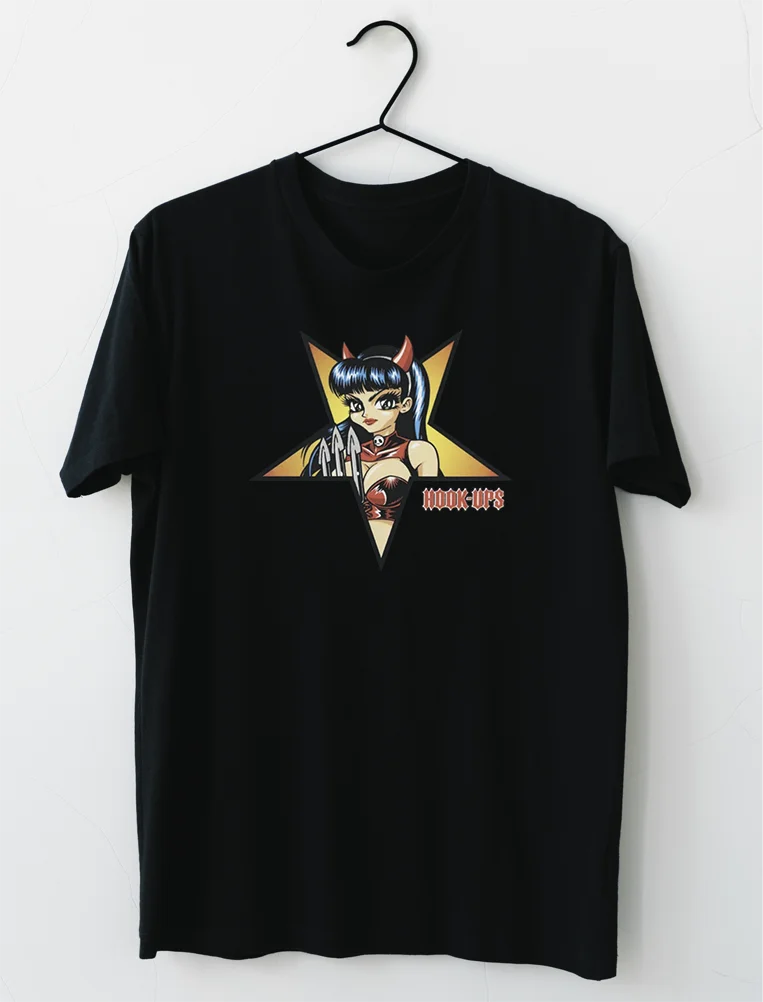 Hookups Sakteboard Devil Girl Trident Pentagram T-Shirt S-4XL