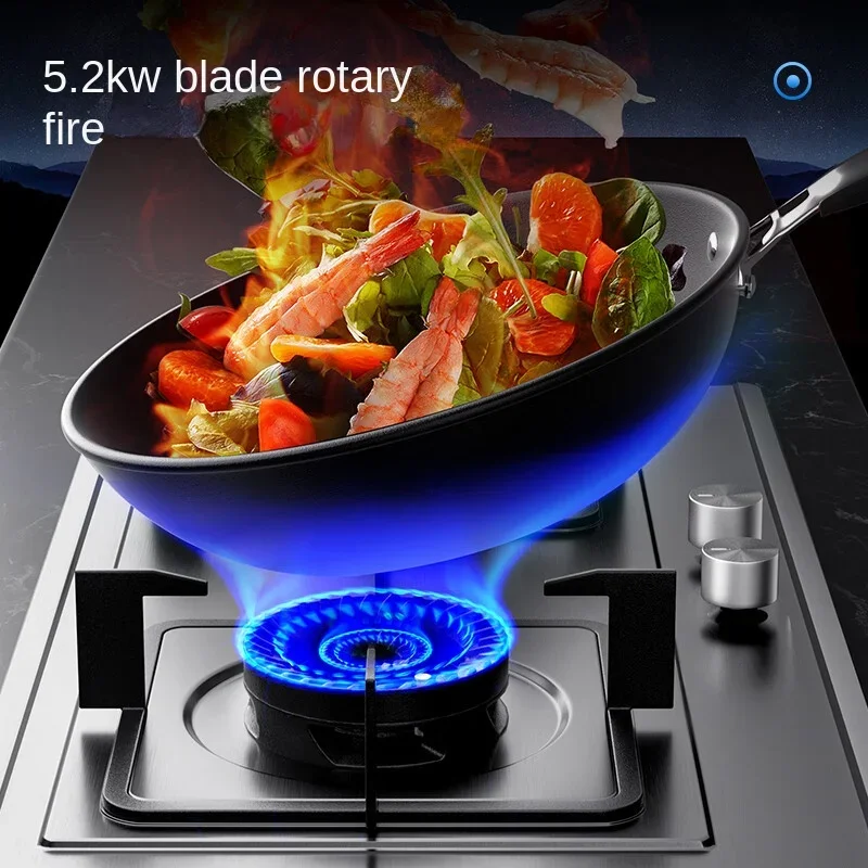 Stainless Steel Gas Stove with Dual Burners JZY-Z50S 5.0KW Liquid Propane/Natural Gas, Ideal for Home Kitchen