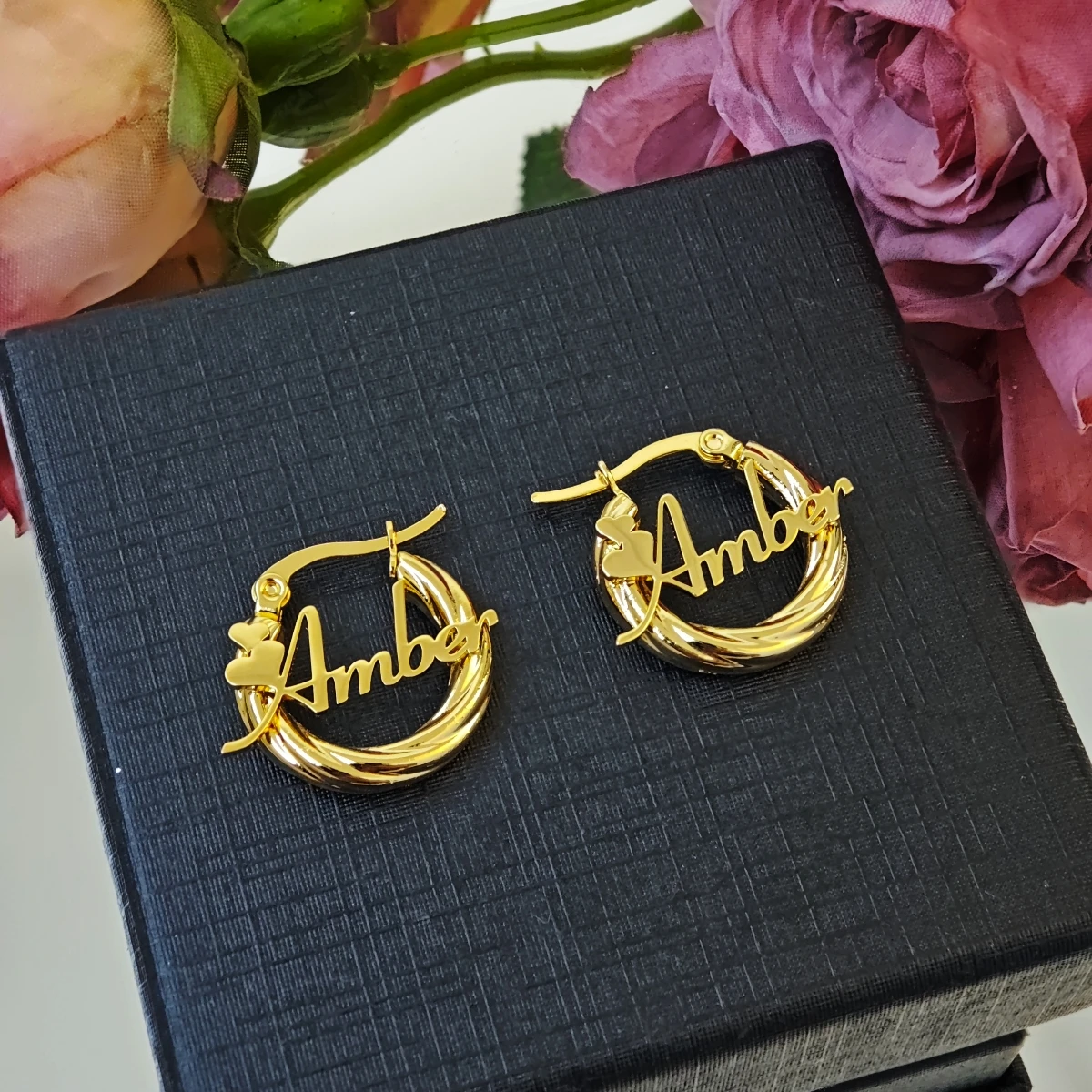 

Customized Stainless Steel Jewelry 2025 New Earrings Personalized Name Earrings 18mm Children Adult Earrings Fashion Gift