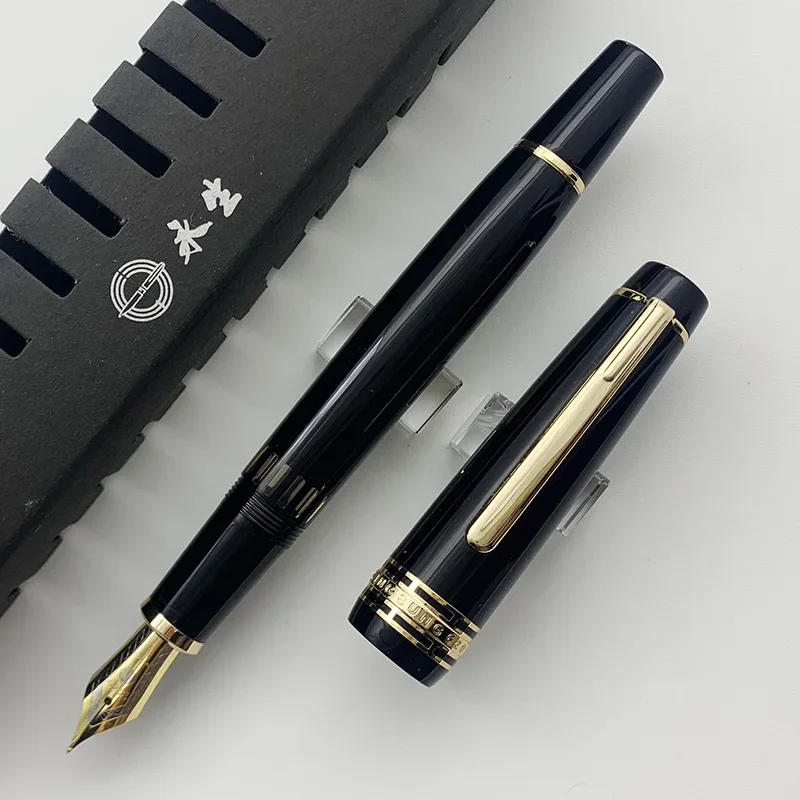新しい-wingsung-yongsheng-629-ピストン充填万年筆黒樹脂-ef-f-ペン先高品質イリジウムペンオフィスライティング用