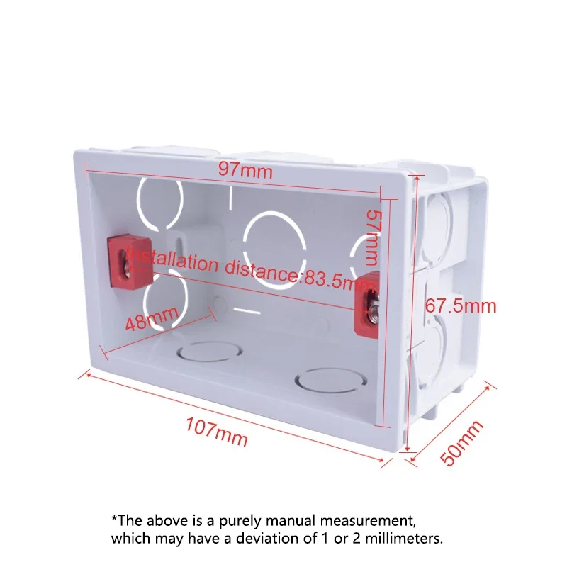 118 Rectangular US BR Itawall Mounted Switch Socket Installation Bottom Box Cassette Flame-retardant Bottom Box Junction Box