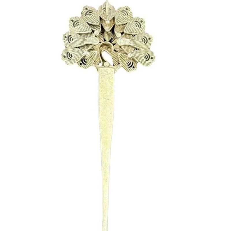Antique Miscellaneous Tibetan Silver Miao Silver Hairpin Female Retro Ethnic Style Costume Headdress Updo White Copper Silver Gi