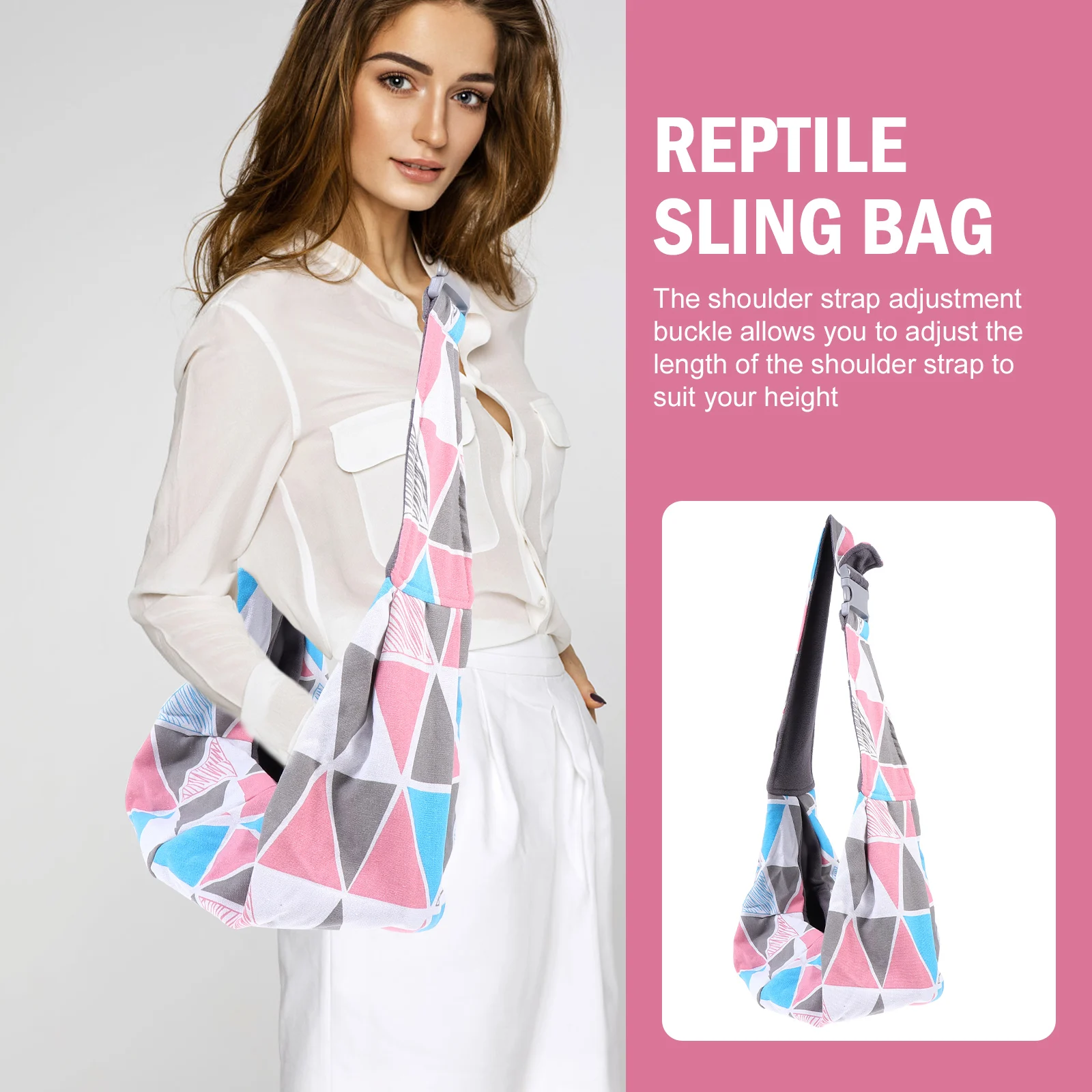

Adjustable Reptile Sling Bag Small Size Colorful Triangle Carrier Portable Shoulder Strap Buckle Pet Backpack Handbags Outdoor