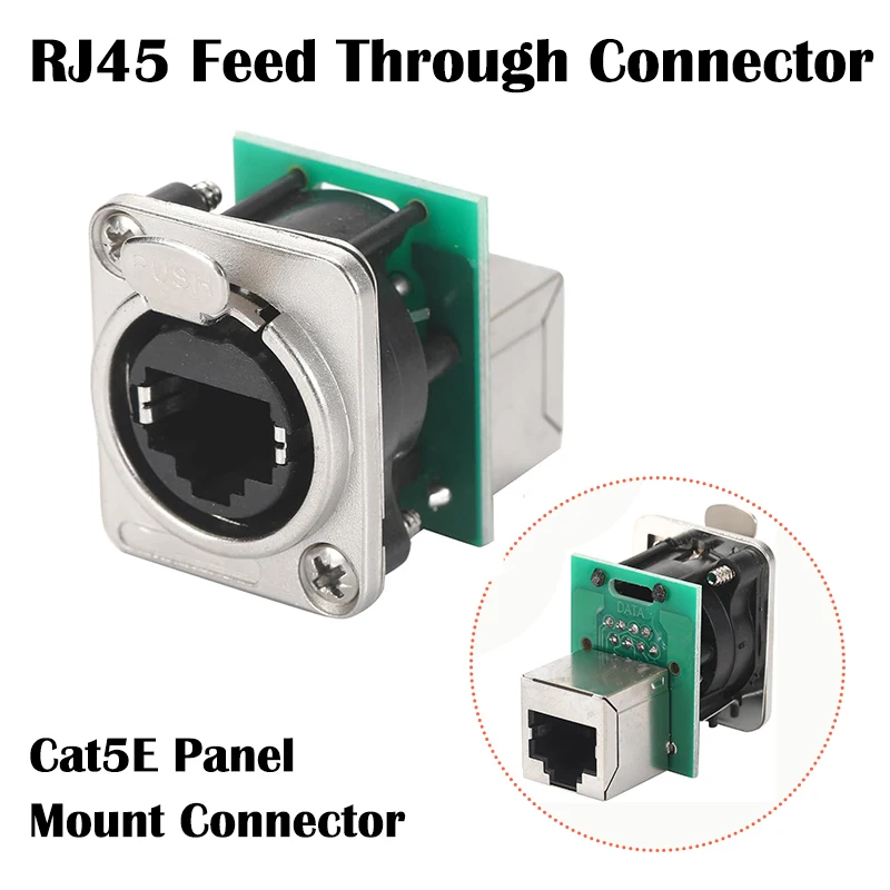 1PCS NE8FDP-B Ethercon RJ45 Panel Mount Chassis Socket | Pass/Feed Through, D Series, Cat5E Panel Mount Connector