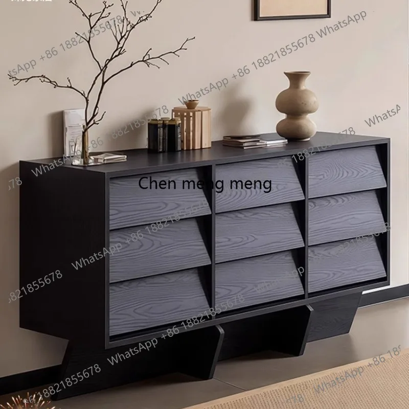 

Wabi Sandy Wind Solid Wood Wall Storage Cabinet Living Room Ash Wood Entrance Mealside Locker