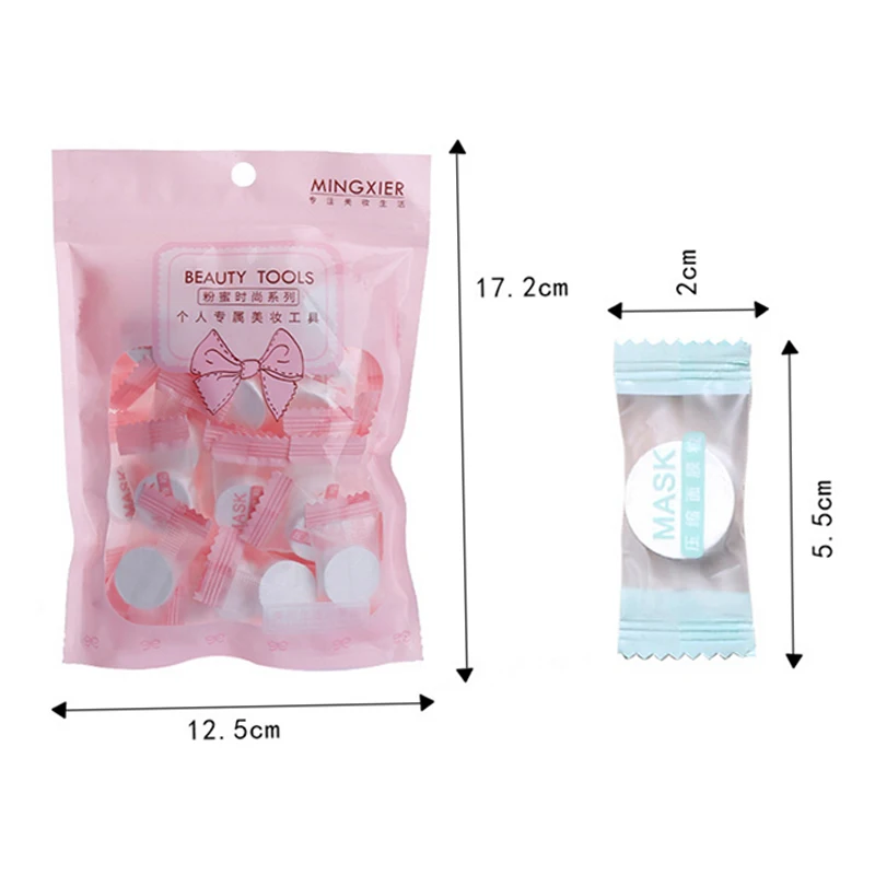 Non Woven Fabric Compression Facial Mask Granular Paper Self Made Moisturizing Facial Mask Fabric Candy Independent Packaging