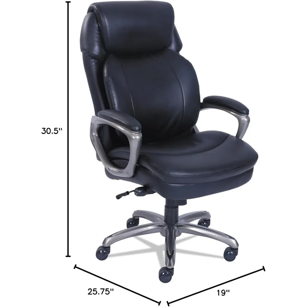 

Cosset High-Back Executive Chair, Supports Up to 275 Lb, 18.75" to 21.75" Seat Height, Black Seat/Back, Slate Base