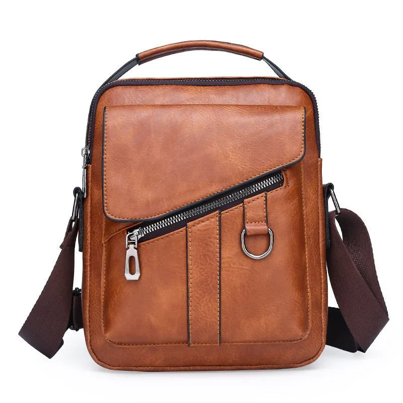 العلامة التجارية الرجال حقائب كتف ل 8 "آي باد الرجال بولي Leather الجلود اللوحات الرجال حقائب كروسبودي الأعمال رفرف الذكور الصلبة حقيبة ساعي حقيبة السفر