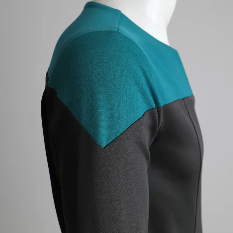 25COSStar Deep Space Nine rek Commander Sisko Duty Uniform بذلة زرقاء أزياء تنكرية لحفلات الهالوين