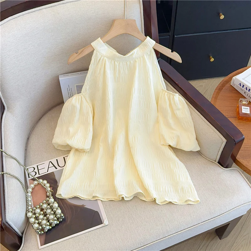 Haut Chic en mousseline de soie Neline, nouveau Design d'été, bulle ample, Sve Pure Desire Sle, haut ample pour jeunes femmes