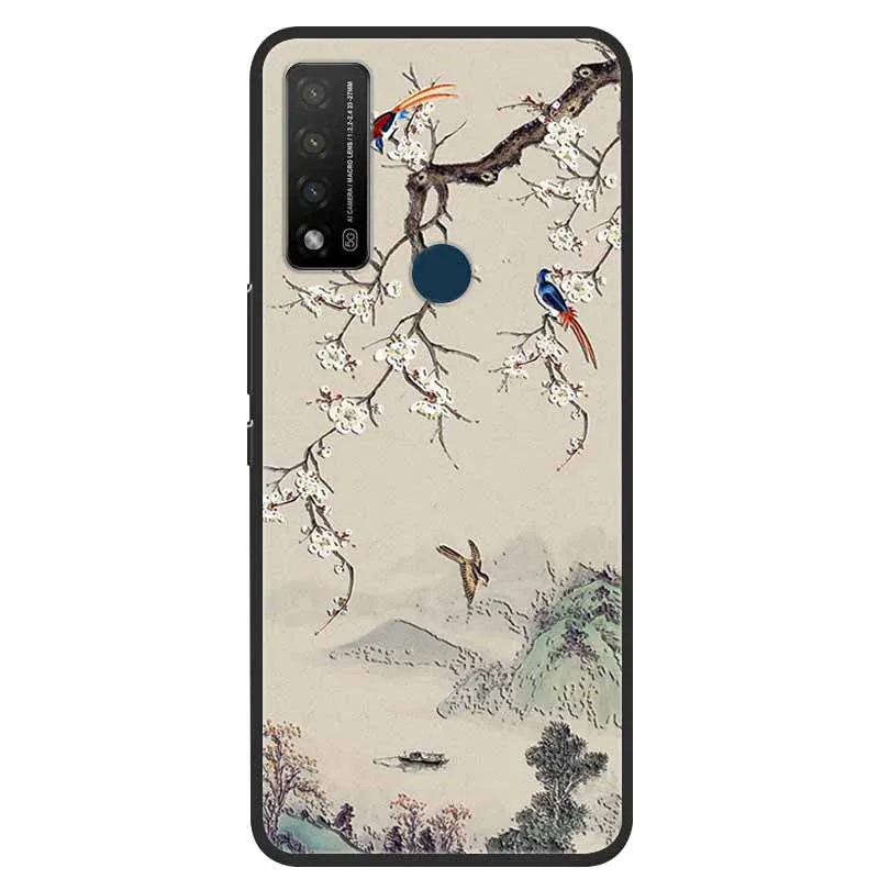 3D Emboss Case For TCL 20 R 5G Case Relief Flower Floral Silicone Soft Back Cover Capa For TCL 20 R Phone Case Cover Funda Coque