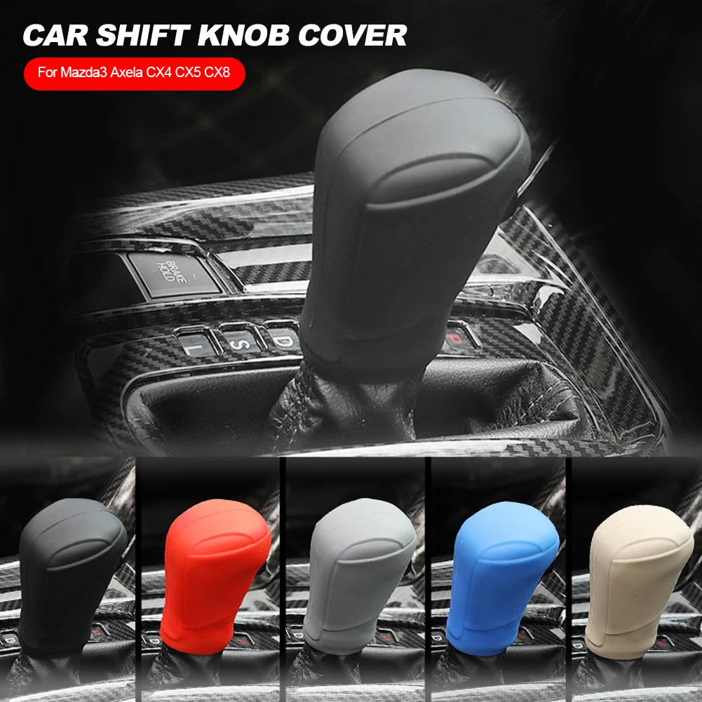 Silicone Car Case Gear Head Shift Collars Shift Knob Grips Cover Shift Lever Decor CarAccessories For Mazda3 Axela CX4 CX5 CX8