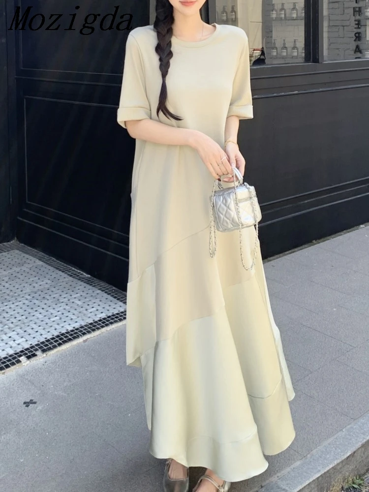 Abito estivo taglie forti T-shirt da donna elegante vintage chic lungo verde abito da donna abiti da donna abiti