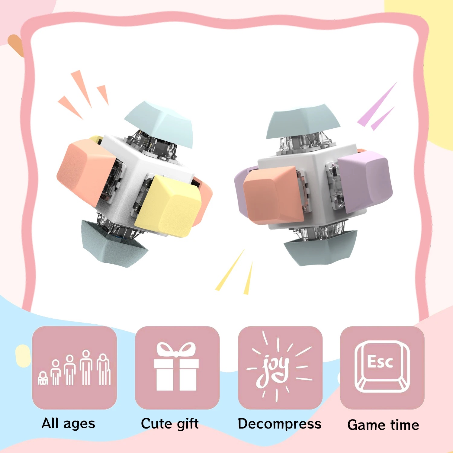 USLION 6 مفاتيح أغطية المفاتيح لوحة المفاتيح الميكانيكية كاختبار الإجهاد تململ لعبة مكتب الضغط تهدئة زر Keycap المفاتيح #6