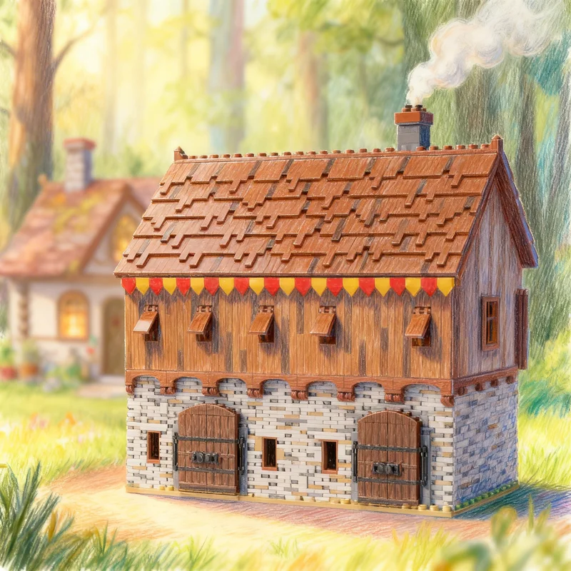 

9007 деталей MOC-конструктор 09 Hohengeroldseck Sable Storage Part 1, модель замка, креативный подарок, DIY-декор для выставки, премиум-класс для взрослых