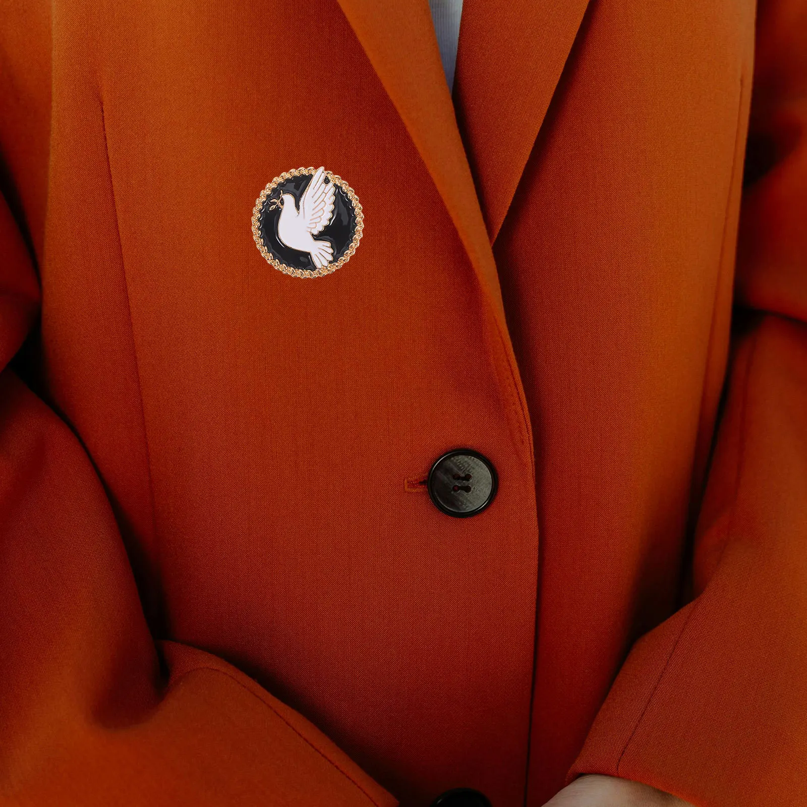 2 pçs broche de pomba da paz alfinetes esmalte lapela pino para mulheres moda jóias vintage broches acessórios baile presente colar pino