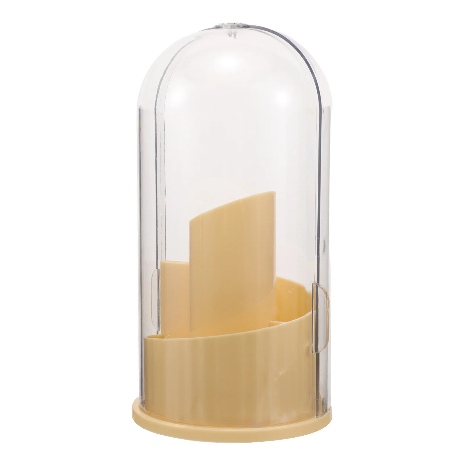 

Makeup Brush Storage Box Yellow Rotating Brush Organizer Dust Proof Tool Holder Bathroom Vanity Desktop