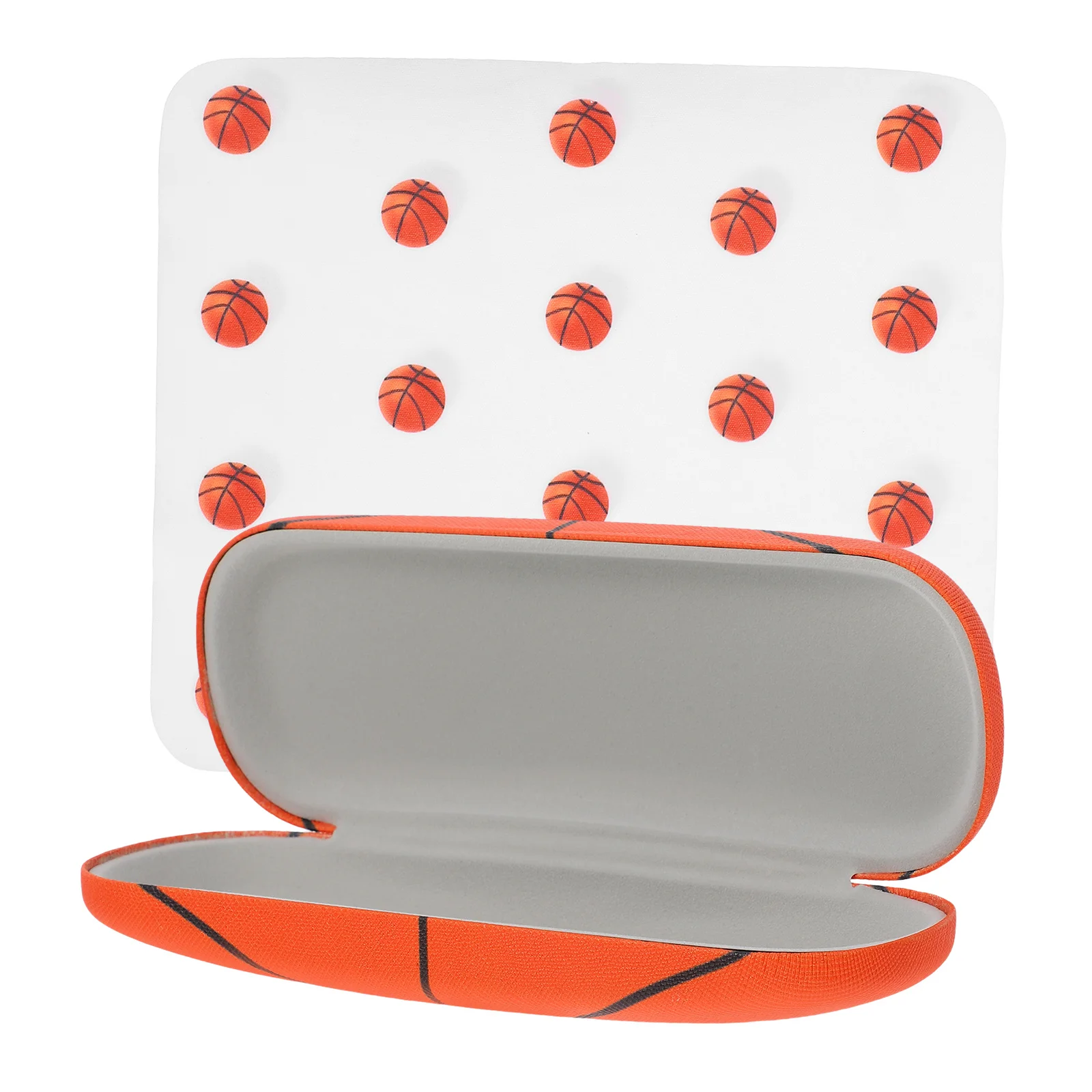 

Hard Shell Glasses Case Basketball Pattern Protective Sunglasses Box Cleaning Cloth Students Reading Glasses Case