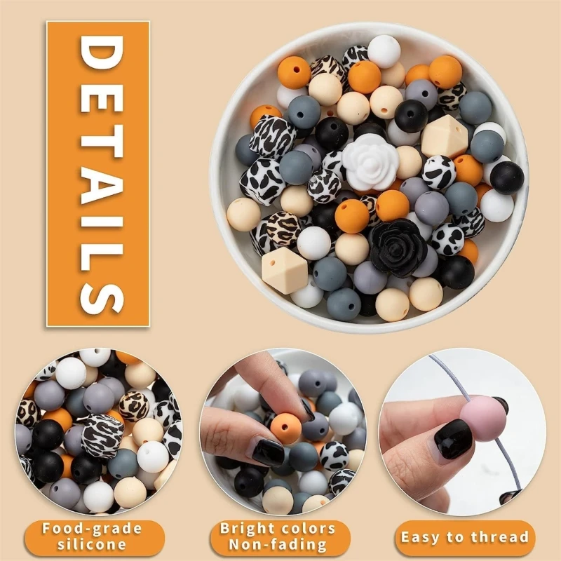 Craft Jewelry DIY Silicone Beads Necklace Making Accessories Keychain Pendant