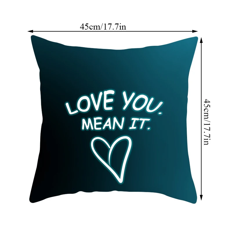 45*45cm Teal Blue Pillowcase Ins Style Cushion Case Home Decorative Lumbar Pillow Cover Sofa Car Cushion Cover Decor