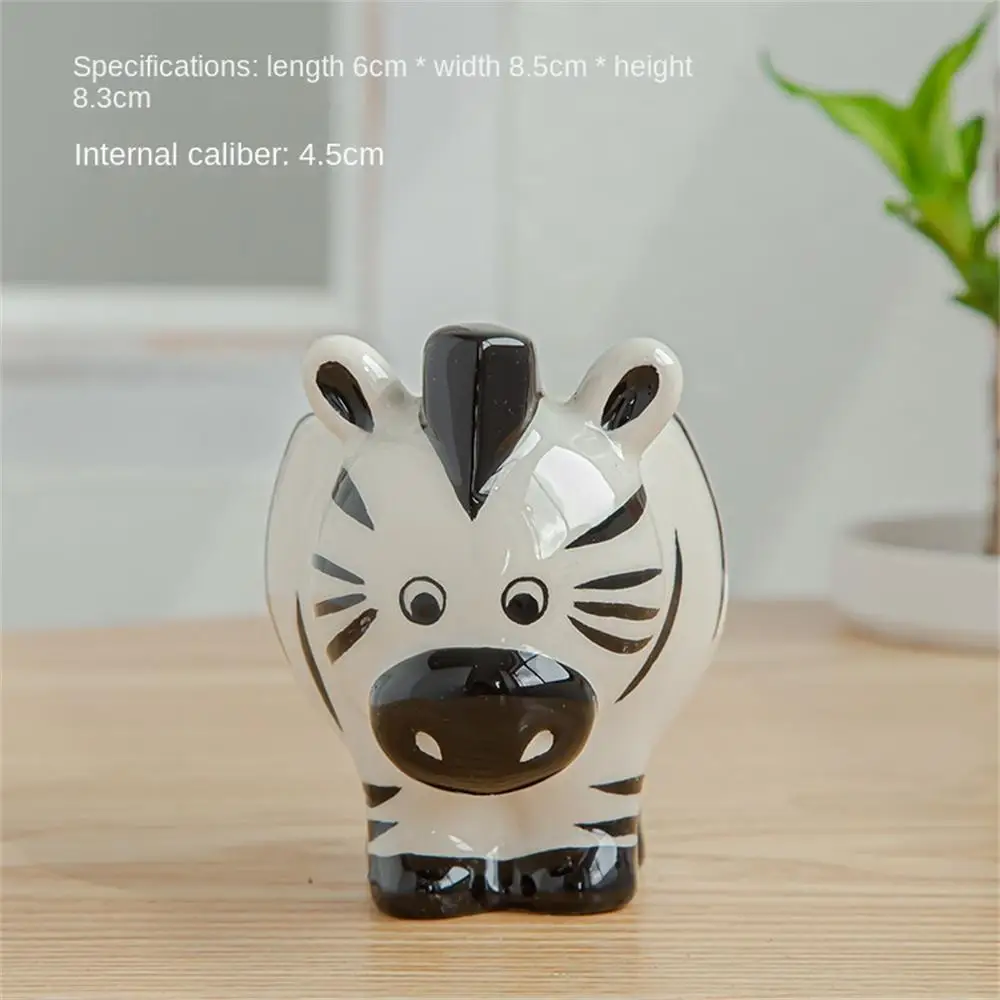 Ceramic Animal Flower Pot Cartoon Fox Zebra Sheep Cow Mini Pot Succulents Plants Bonsai Pots Vintage Vase Home Garden Decoration