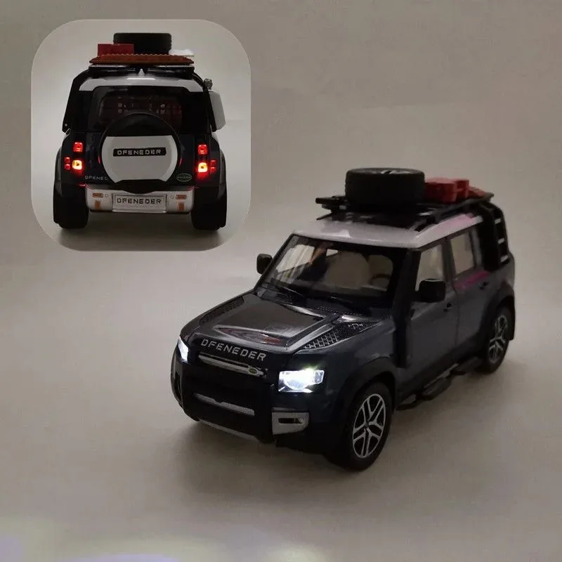 1/24 Alloy Car Model Diecast Metal Toy Off-road Vehicles Model Simulation Sound Light Collection for Range Rover Defender Gifts