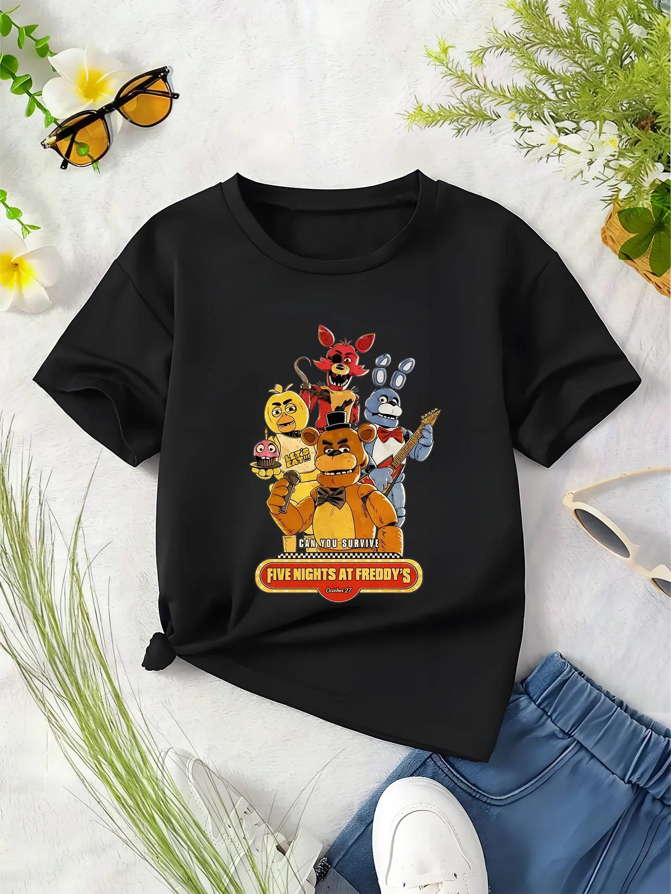 

Five Nights At Freddy's Children's T-Shirt - Retro Poster Style - Fnaf Short Sleeve - Game Fanatic Collection