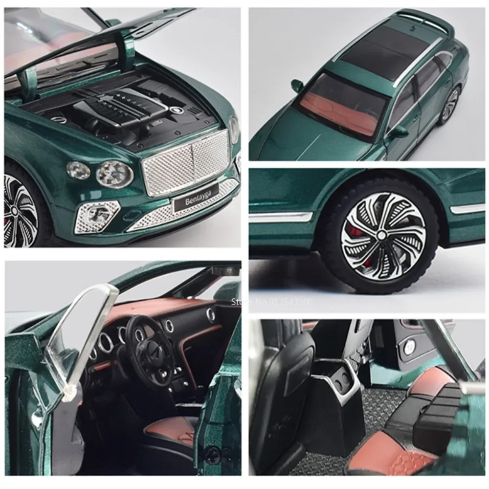 Bentayga-Automodell im Maßstab 1:24, Spielzeug, Legierung, Druckguss, SUV-Türen, geöffnet, Ton, Licht, zurückziehbar, Miniaturmodelle, Fahrzeug für Jungen, Geschenke